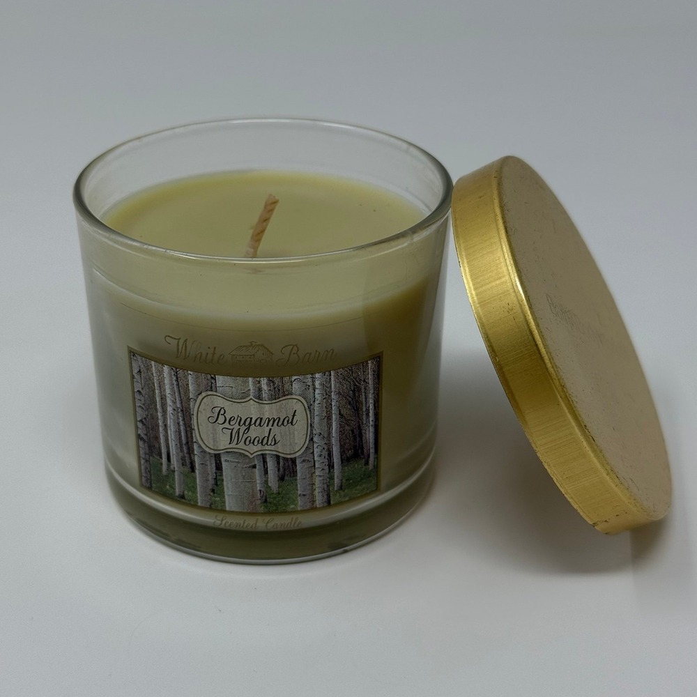 White Barn / Bath & Body Works - Bergamot Woods mini tumbler candle 4 oz new - Picture 1 of 3